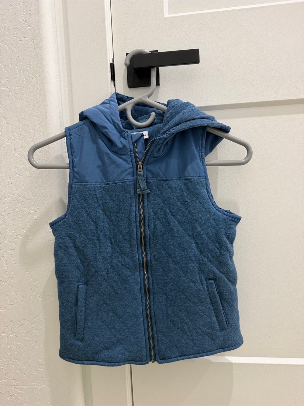 Splendid Blue Quilted Hooded Vest for Kids